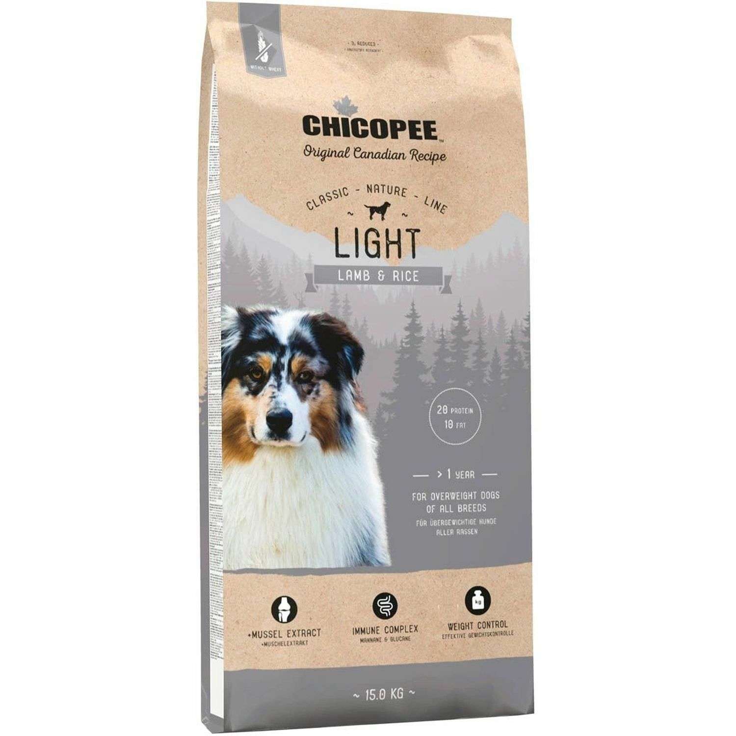 Корм для собак Chicopee CNL Light ягненок-рис 15кг - фото 1