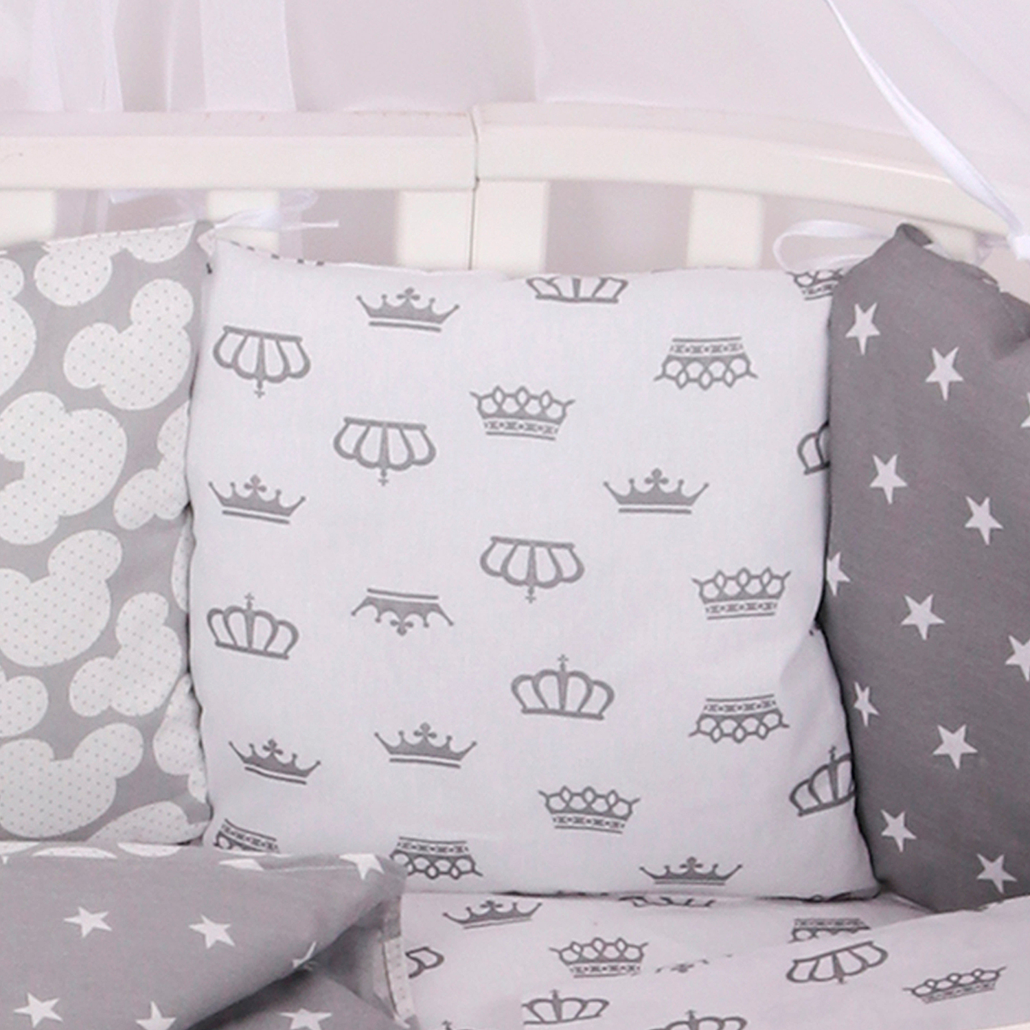 Комплект постельного белья Amarobaby Silver 7предметов Серый - фото 7