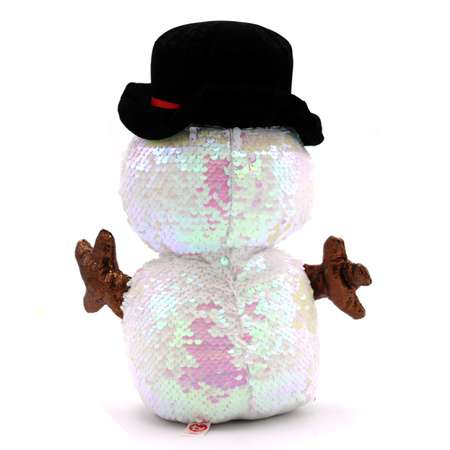 Игрушка мягкая TY Мэлти снеговик с пайетками 25 см 37291