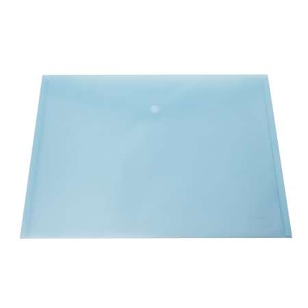 Папка-конверт с кнопкой Консул А4 до 100 листов прозрачная голубая 0.15 мм