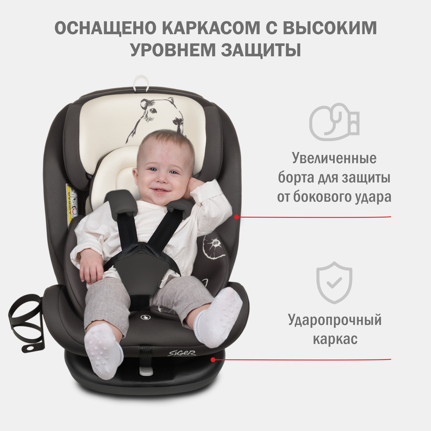 Детское автокресло SIGER Престиж Isofix Lux - фото 4