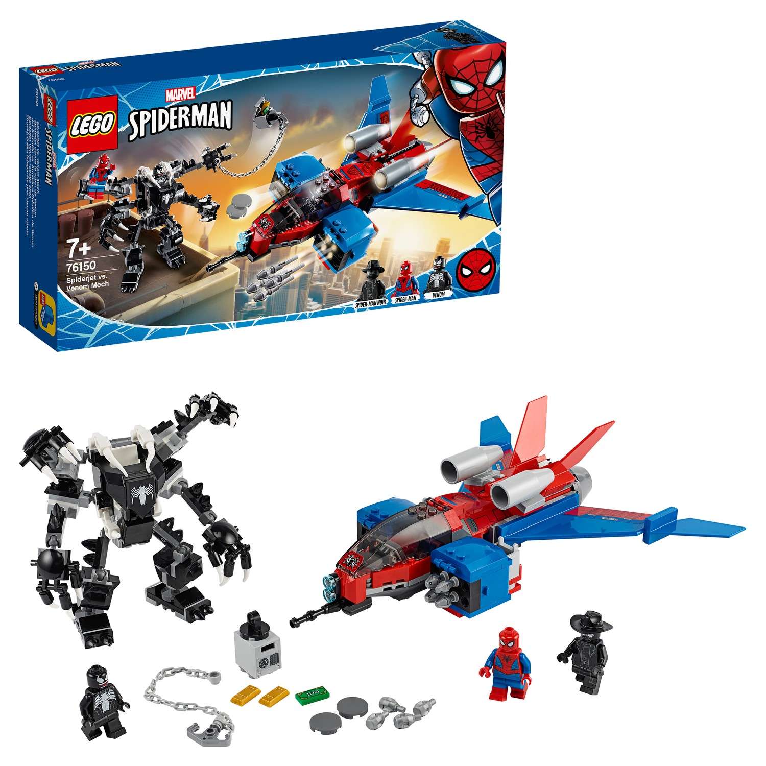 Конструктор LEGO Super Heroes Реактивный самолет Человека-паука против Робота Венома 76150 - фото 1
