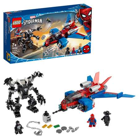 Конструктор LEGO Super Heroes Реактивный самолет Человека-паука против Робота Венома 76150