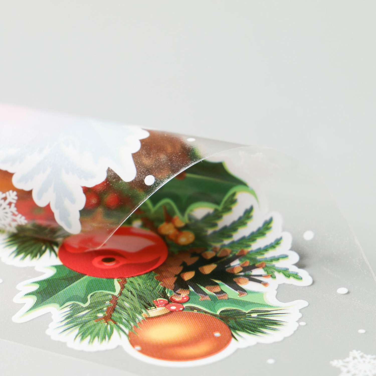 Набор наклеек новогодних Sima-Land «Ёлка и салюты» вырубная 40 х 30 см - фото 2