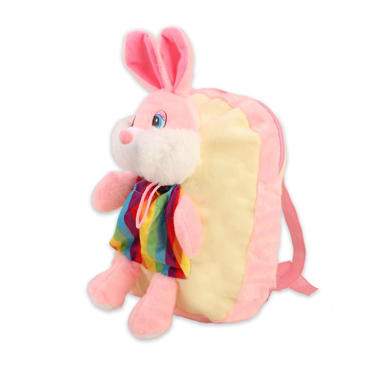 Мягкая игрушка-рюкзак Зайка Little Mania розовый - фото 2
