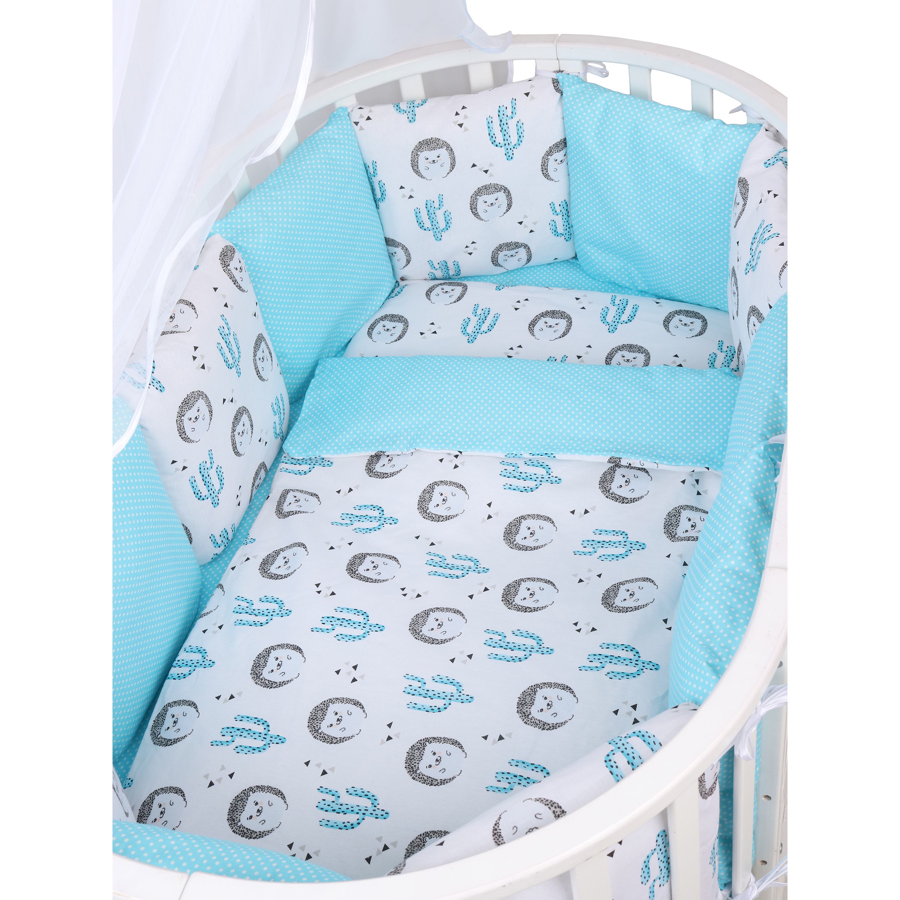 Борт в кроватку Amarobaby Ежики 12элементов AMARO-3112-Ez - фото 11