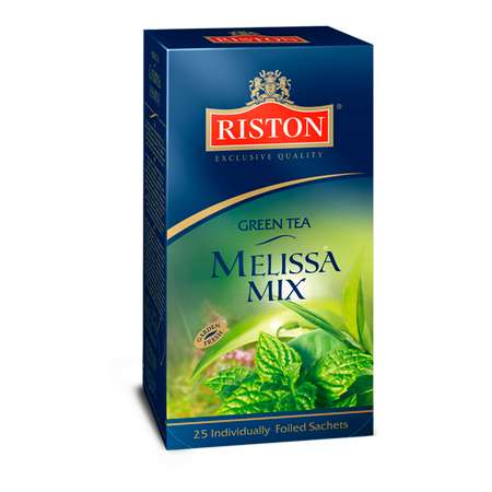 Чай зеленый Riston Melissa mix с мятой и ароматом лимона 25 пакетиков