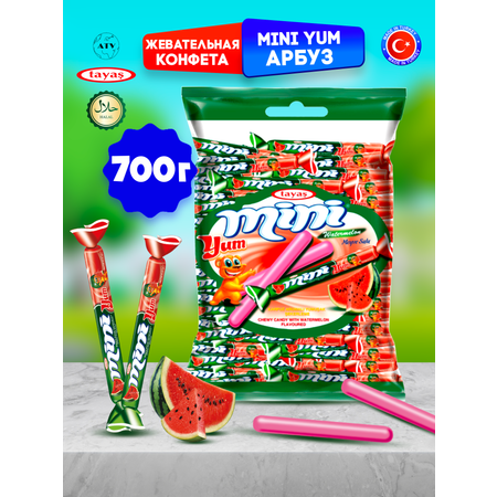 Жевательные палочки TAYAS конфетки Mini Yum с арбузным вкусом 700 г