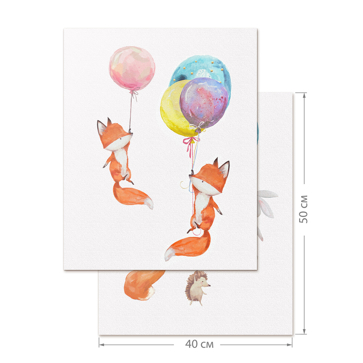 Интерьерный постер Moda interio Watercolor animals Акварельные животные 40х50 см 2 шт - фото 2