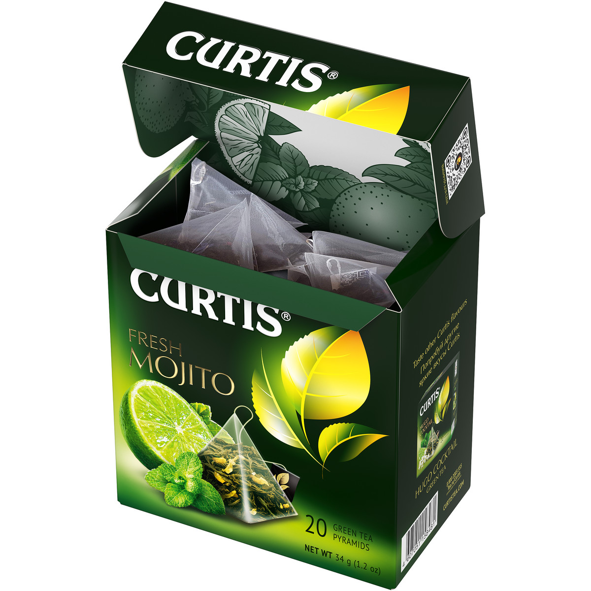 Чай зеленый Curtis Fresh Mojito 20 пирамидок с ароматом мохито мятой цедрой цитрусовых лемонграссом - фото 4