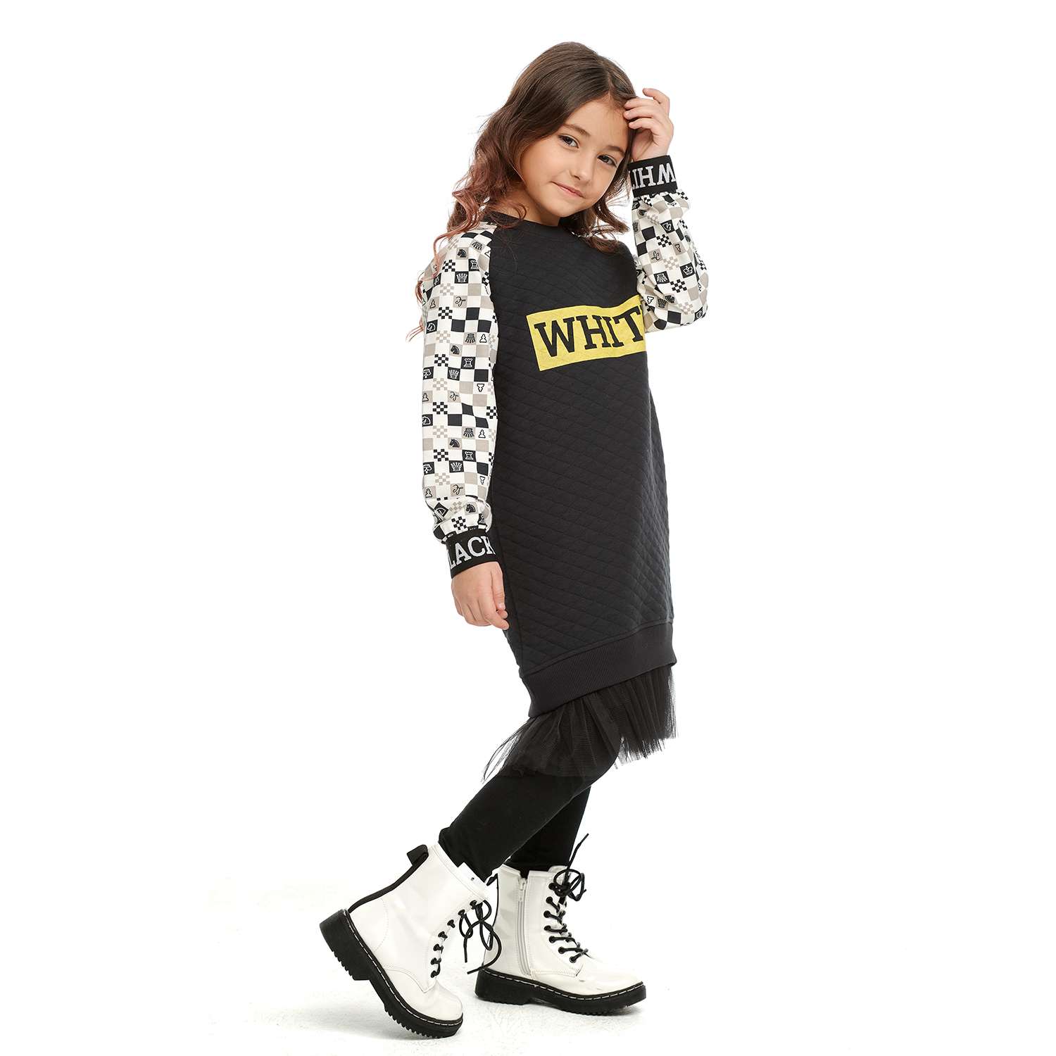 Платье Lucky Child 107-66/2-12/темно-серый - фото 3