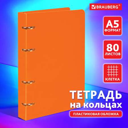 Тетрадь на кольцах Brauberg со сменным блоком для учебы А5 80 листов