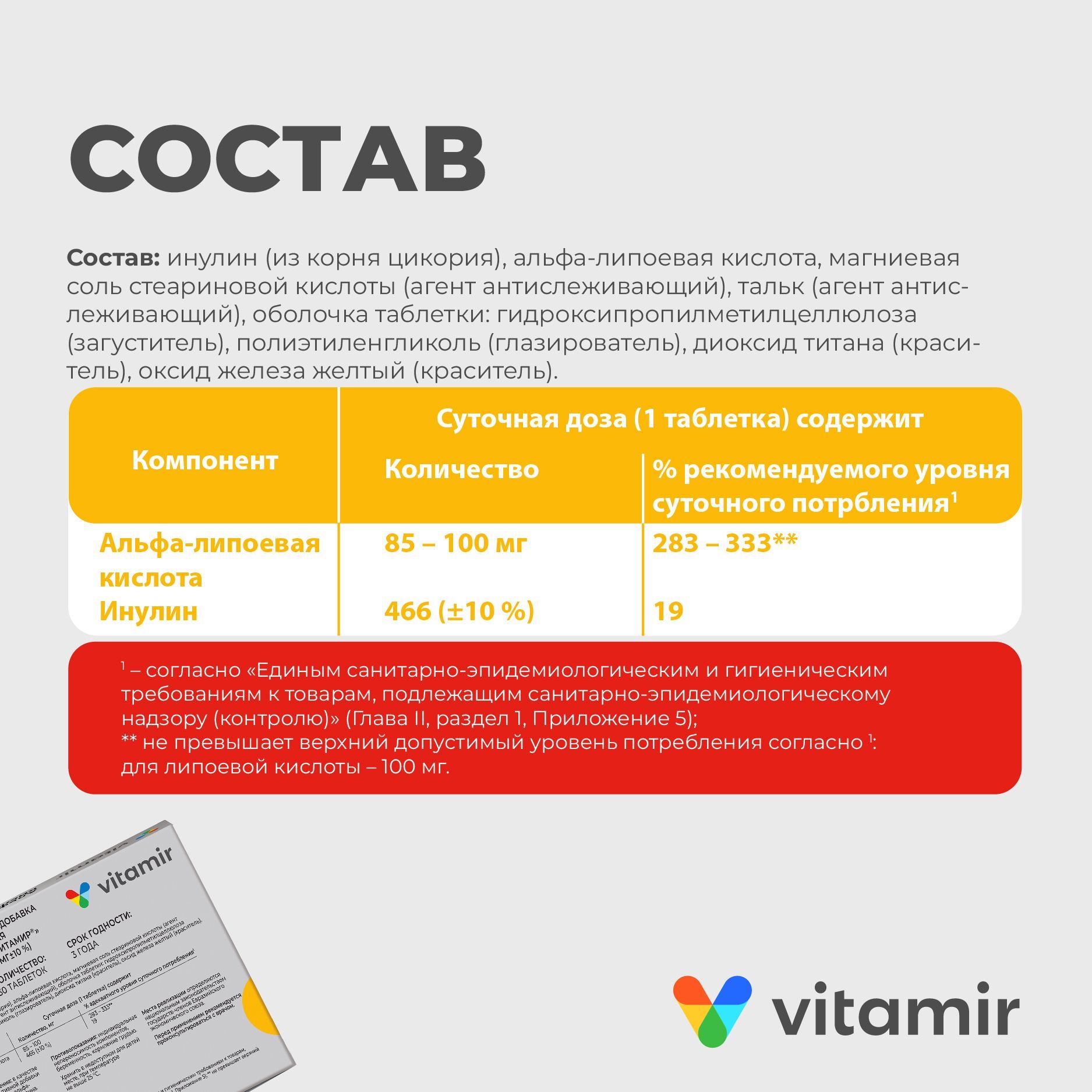 Альфа-липоевая кислота Форте VITAMIR для спорта, контроля веса и ускорения обмена веществ таб. №30 - фото 5