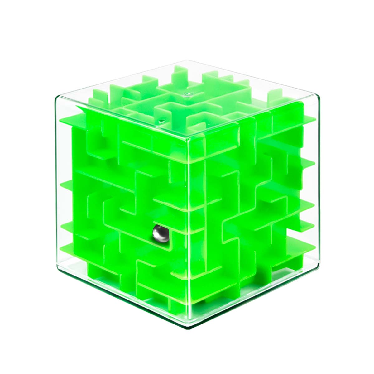 Головоломка для детей WiMI логический куб с шариком зеленый - фото 1