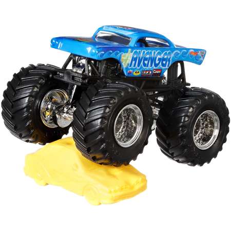 Машина Hot Wheels Monster Jam 1:64 Tour Favorites Мститель Синий FLW95