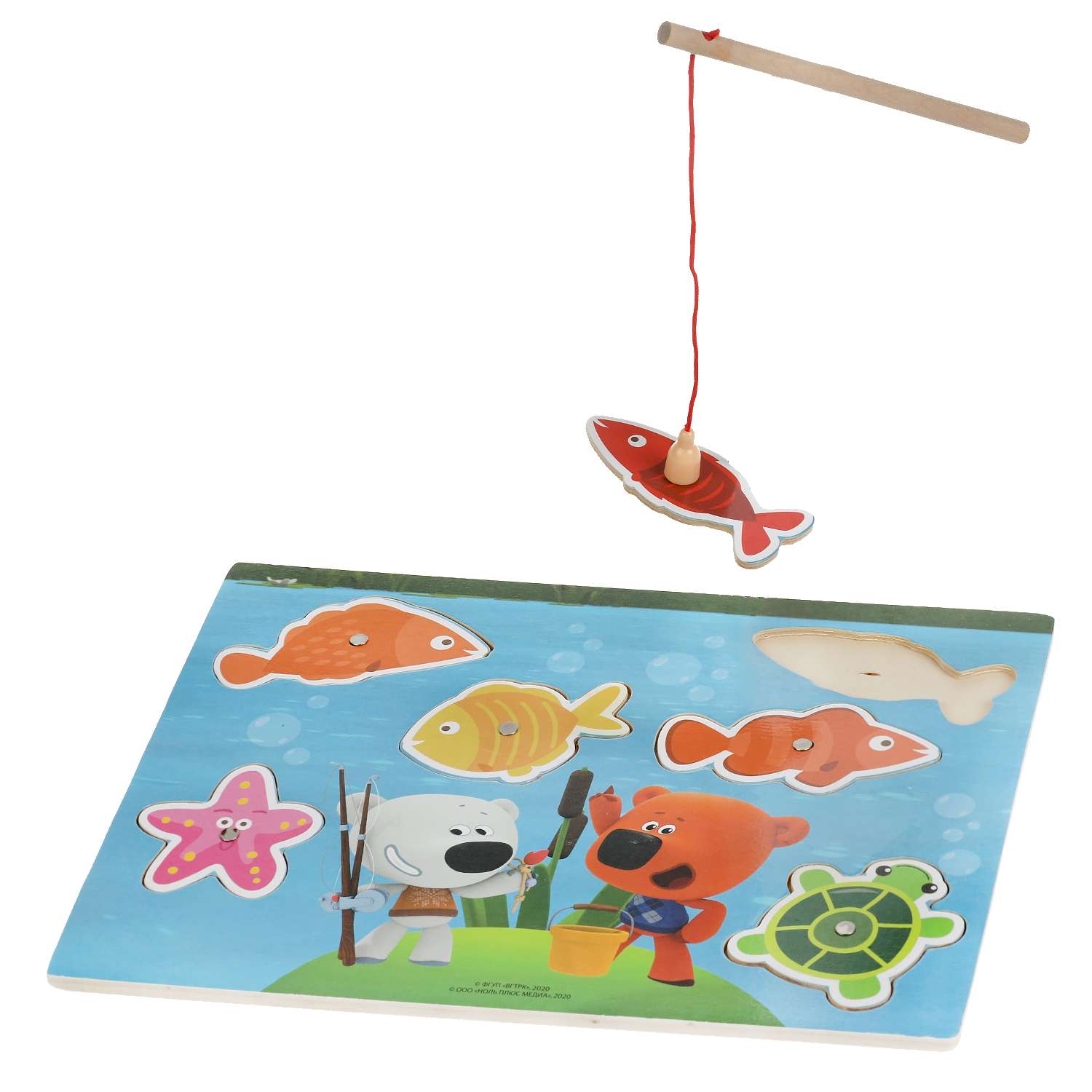 Игрушка деревянная Буратино Ми-ми-мишки Рыбалка на пруду - фото 3