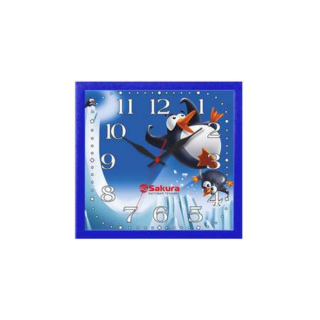 Часы настенные Sakura. ПЕ-А4.1 Веселые пингвины голубой