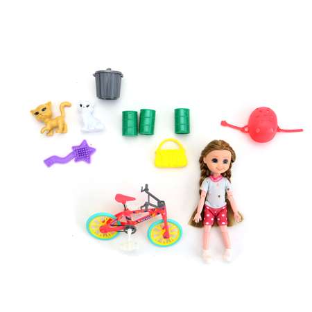 Кукла ND PLAY Нина на прогулке с аксессуарами велосипед