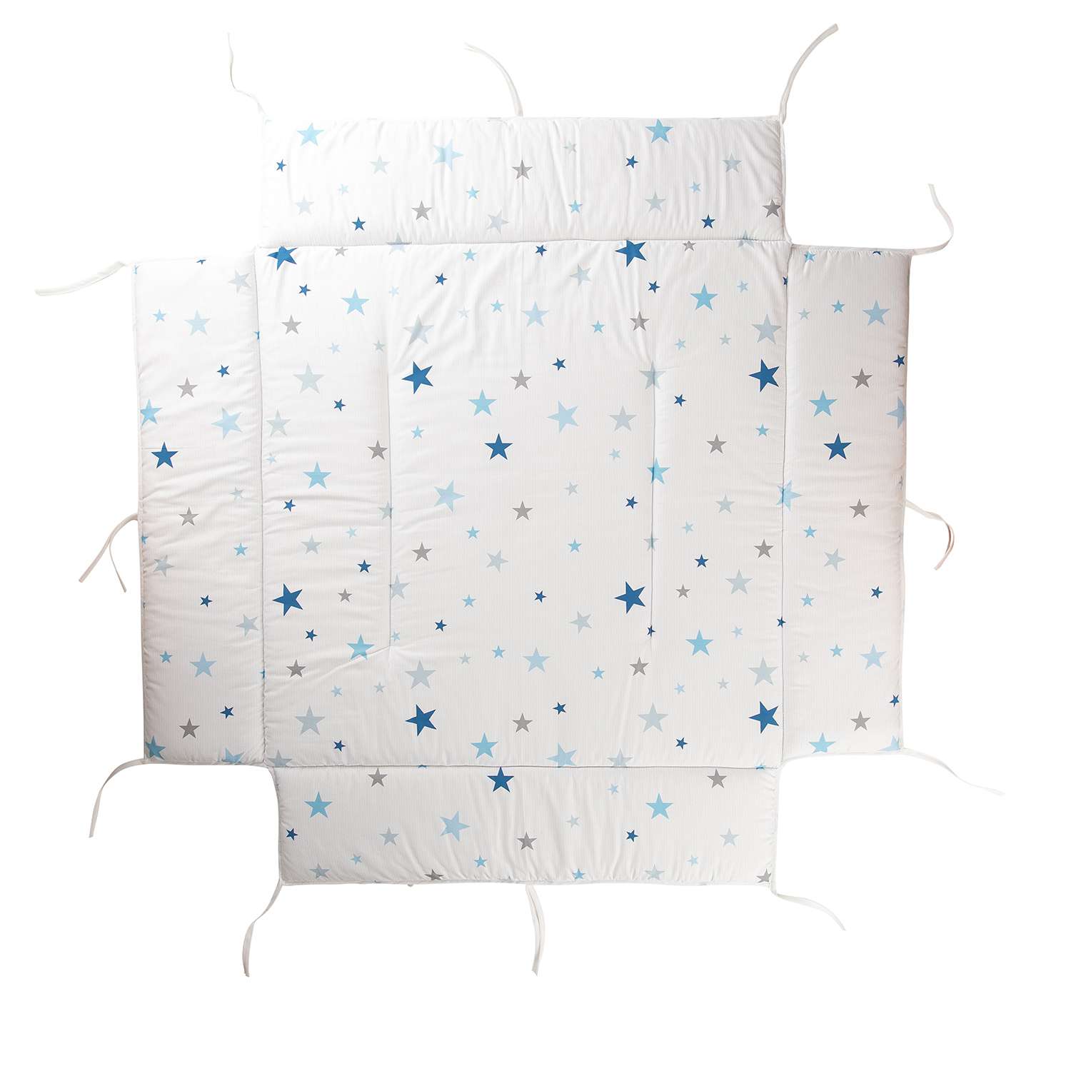 Мягкий бампер для манежа Geuther Lucilee Белый с синими звездами - фото 1