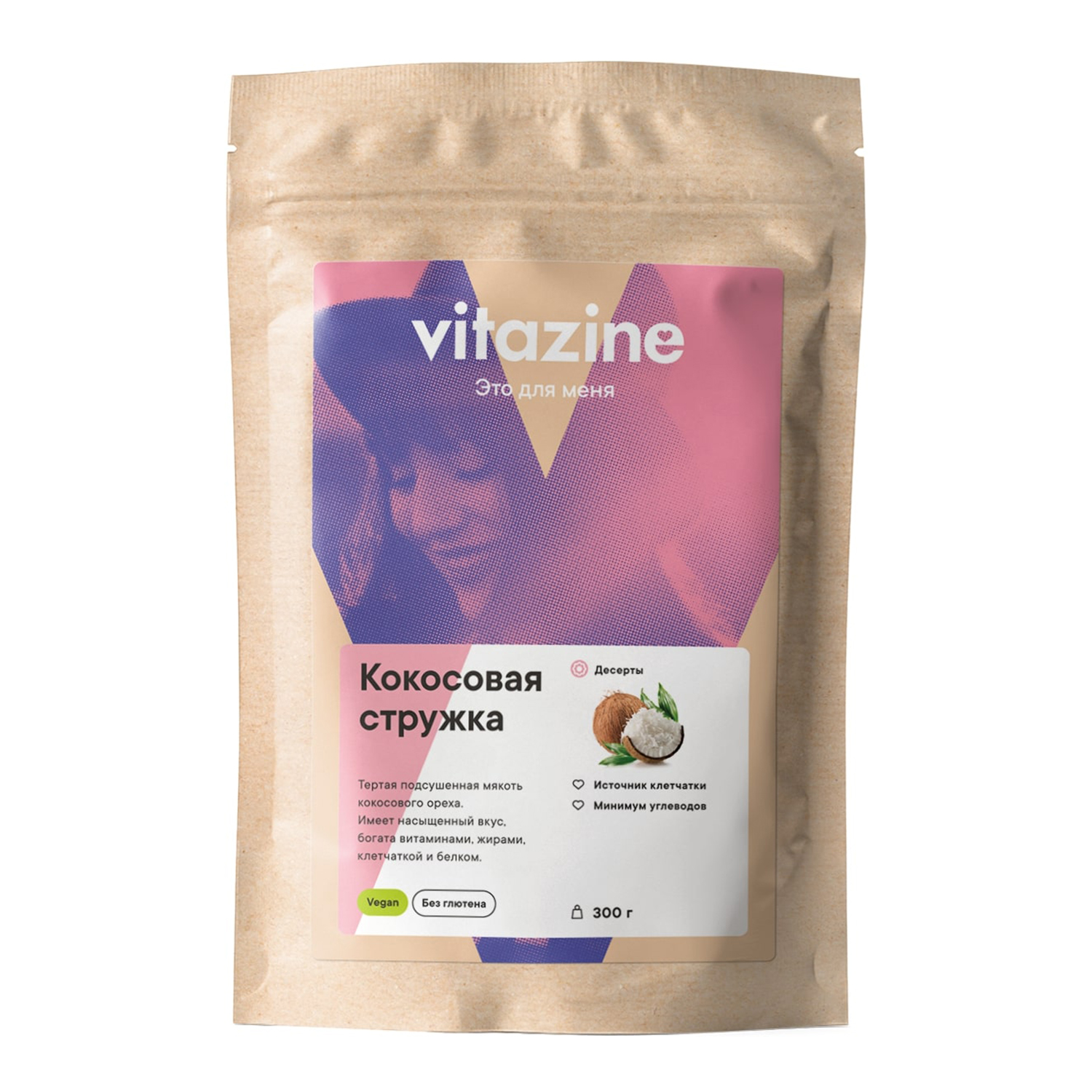 Стружка Vitazine кокосовая 300г - фото 1