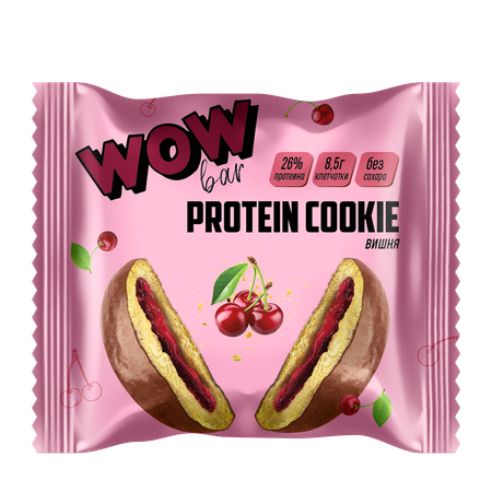 Протеиновое печенье Prime Kraft WOWBAR с начинкой со вкусом вишня шоубокс 10х40 гр