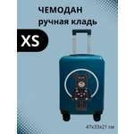 Дорожный чемодан детский LATS ручная кладь размера XS арт. 712 Медведь, синий