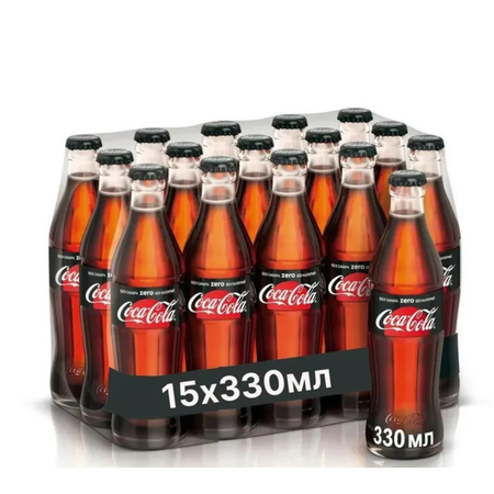 Газированный напиток Coca-Cola Zero стекло 330 мл 15 шт