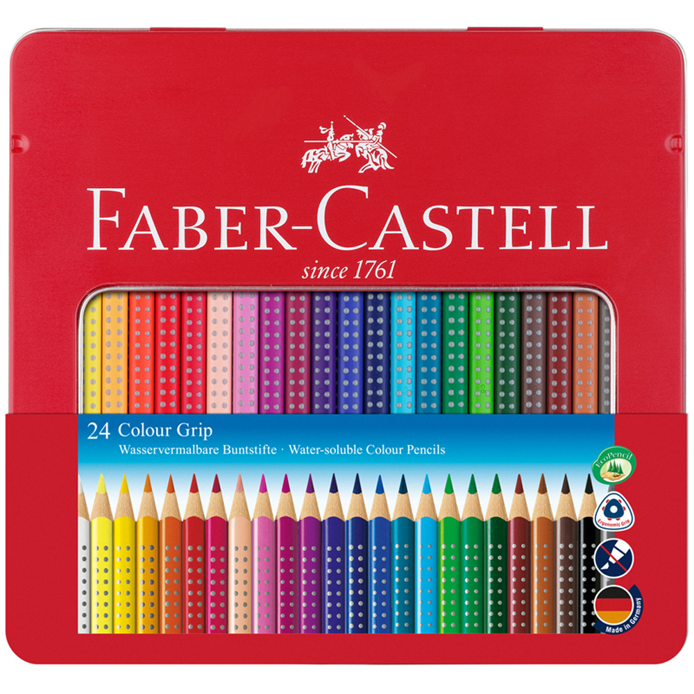 Карандаши цветные Faber Castell Grip 24 цветов трехгранные заточеные - фото 1