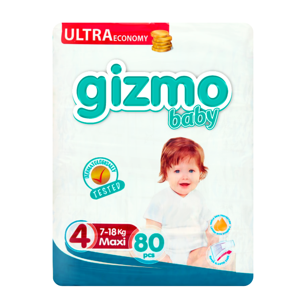 Подгузники Gizmo Baby Eco 80 шт. 4 - фото 1