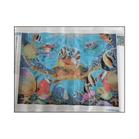 Алмазная мозаика Seichi Морские черепахи и рыбки 50х65 см