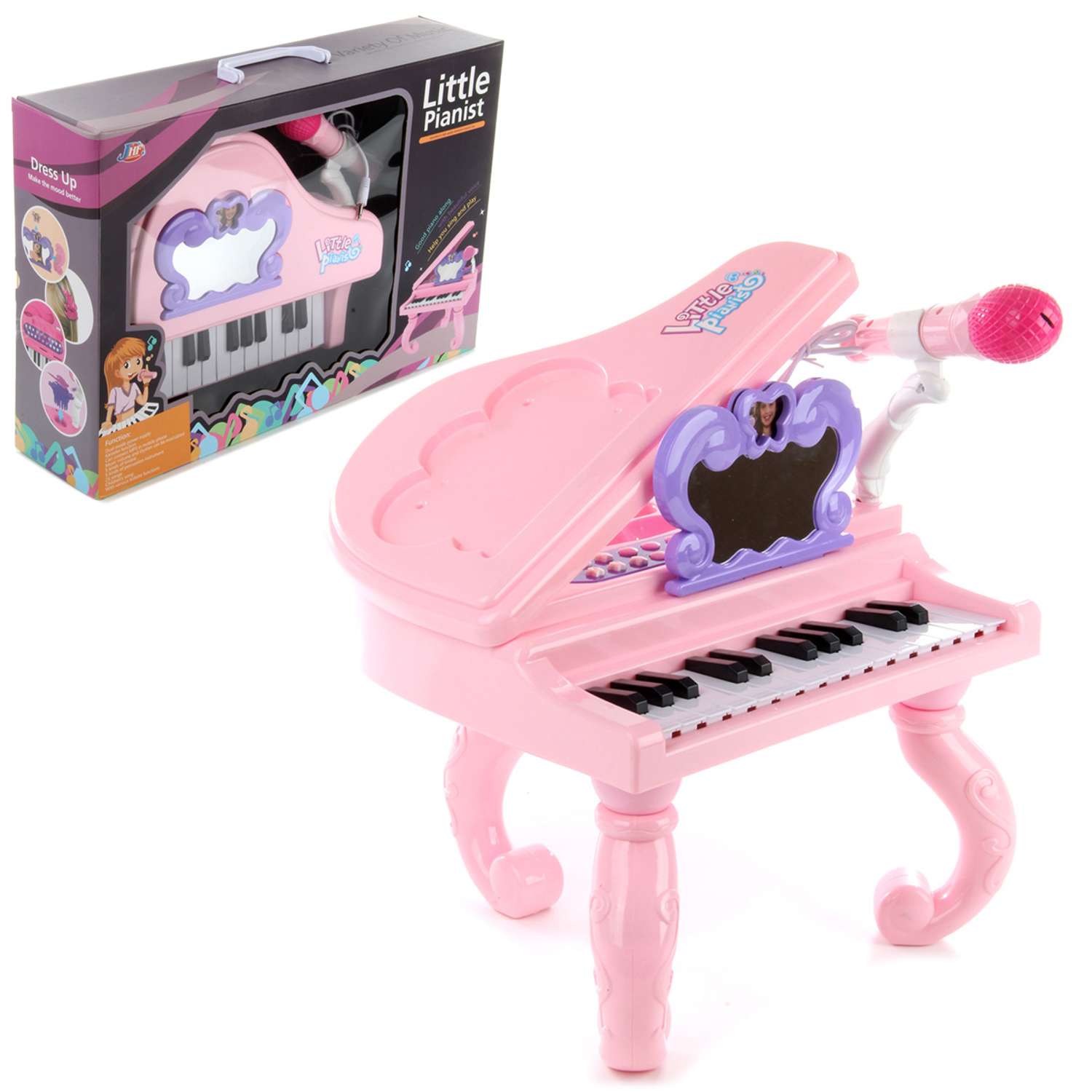 Музыкальная игрушка Veld Co Пианино с микрофоном на батарейках Юный артист - фото 1