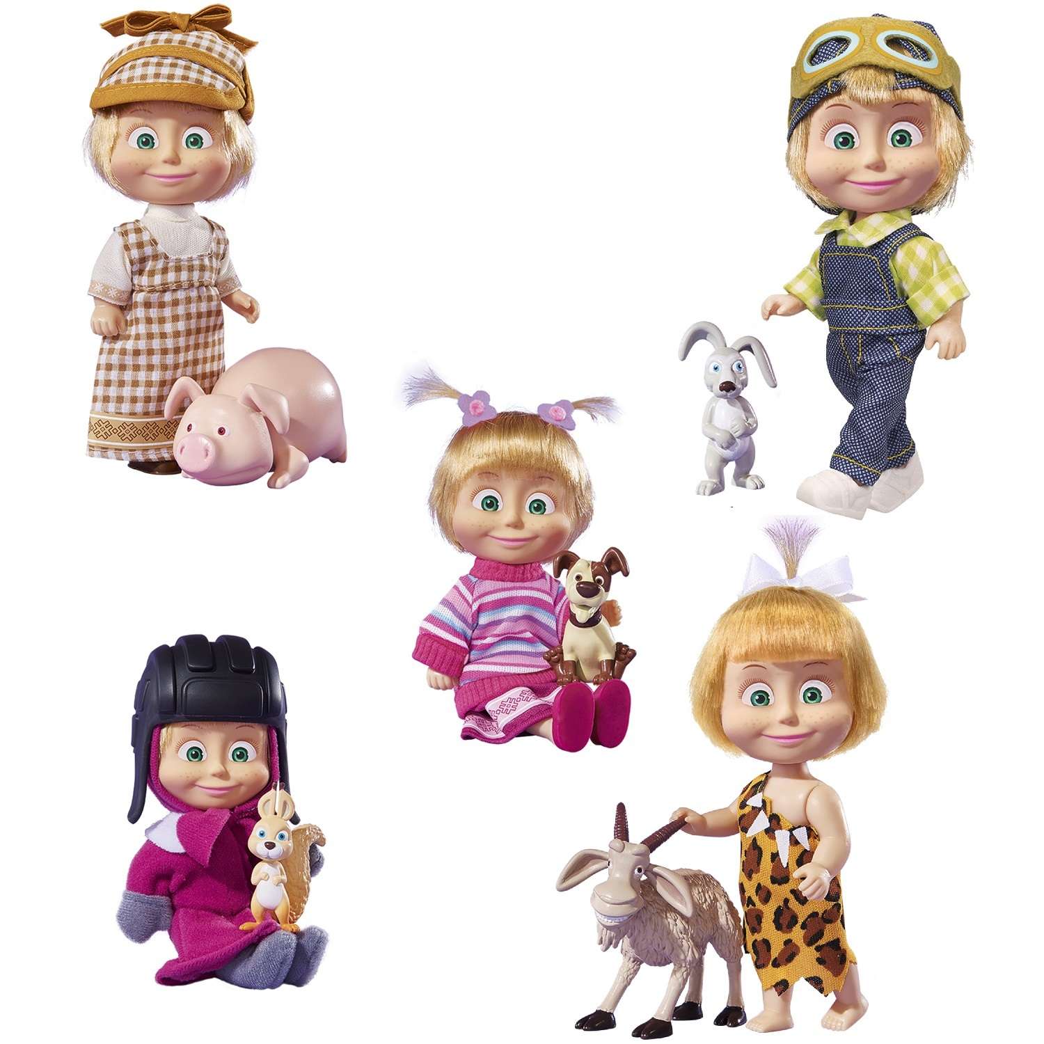Кукла Маша и Медведь Маша с друзьями-животными 9302117 в ассортименте 9302117 - фото 1