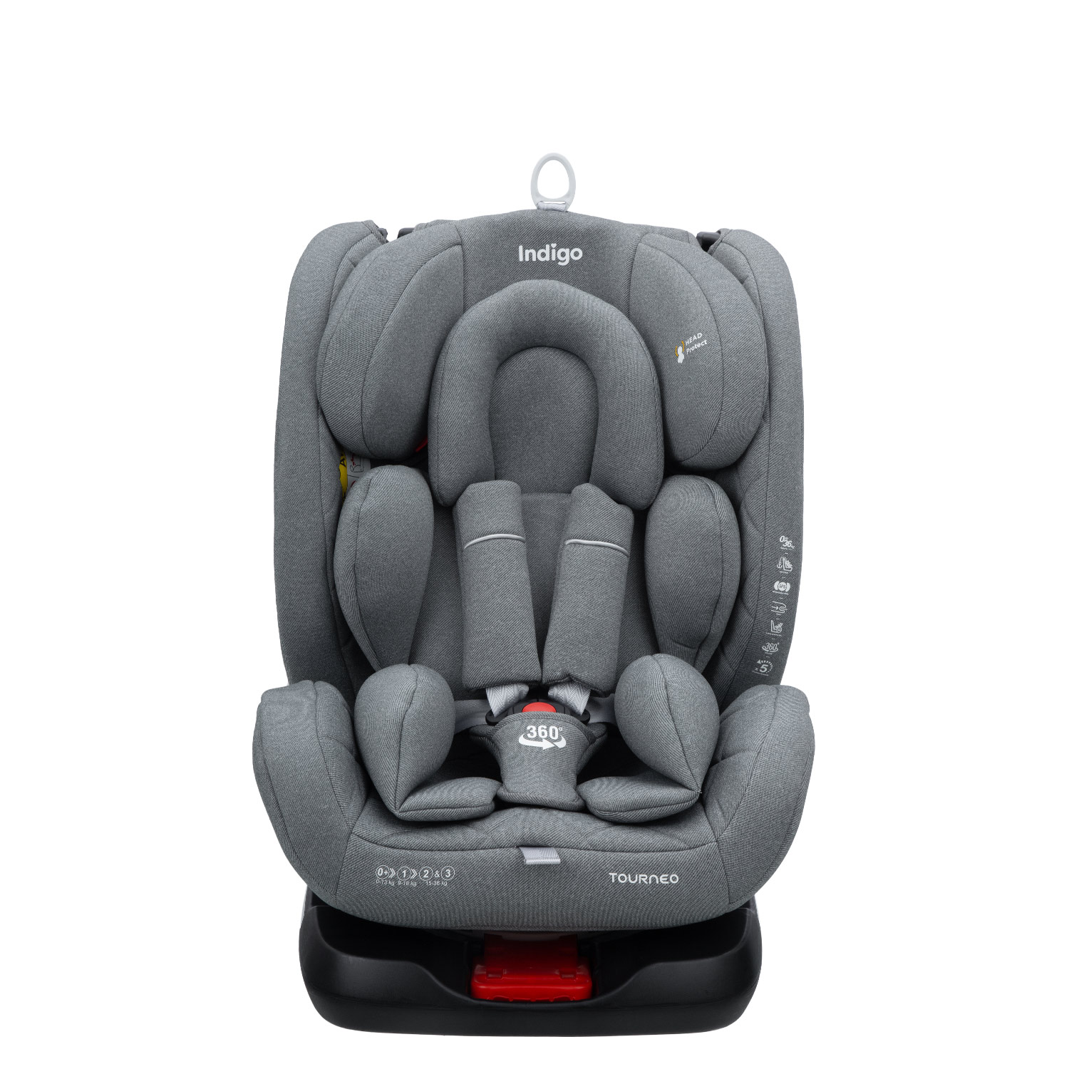 Автокресло Indigo TOURNEO ISOFIX группа 0+1+2+3 (0-36 кг) св.серый - фото 14