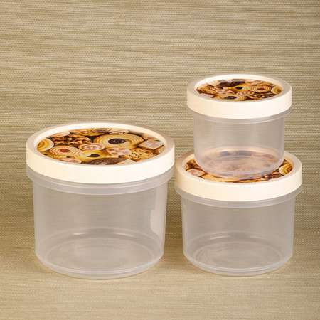 Набор контейнеров elfplast для хранения пищевые Trinity с завинчивающейся крышкой13х13х10.5 см печенье