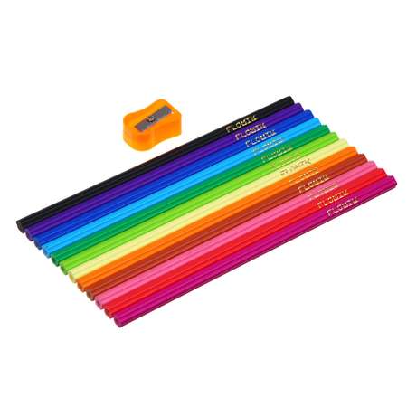 Набор цветных карандашей CLIPSTUDIO в форме цветка 12 штук точилка в комплекте