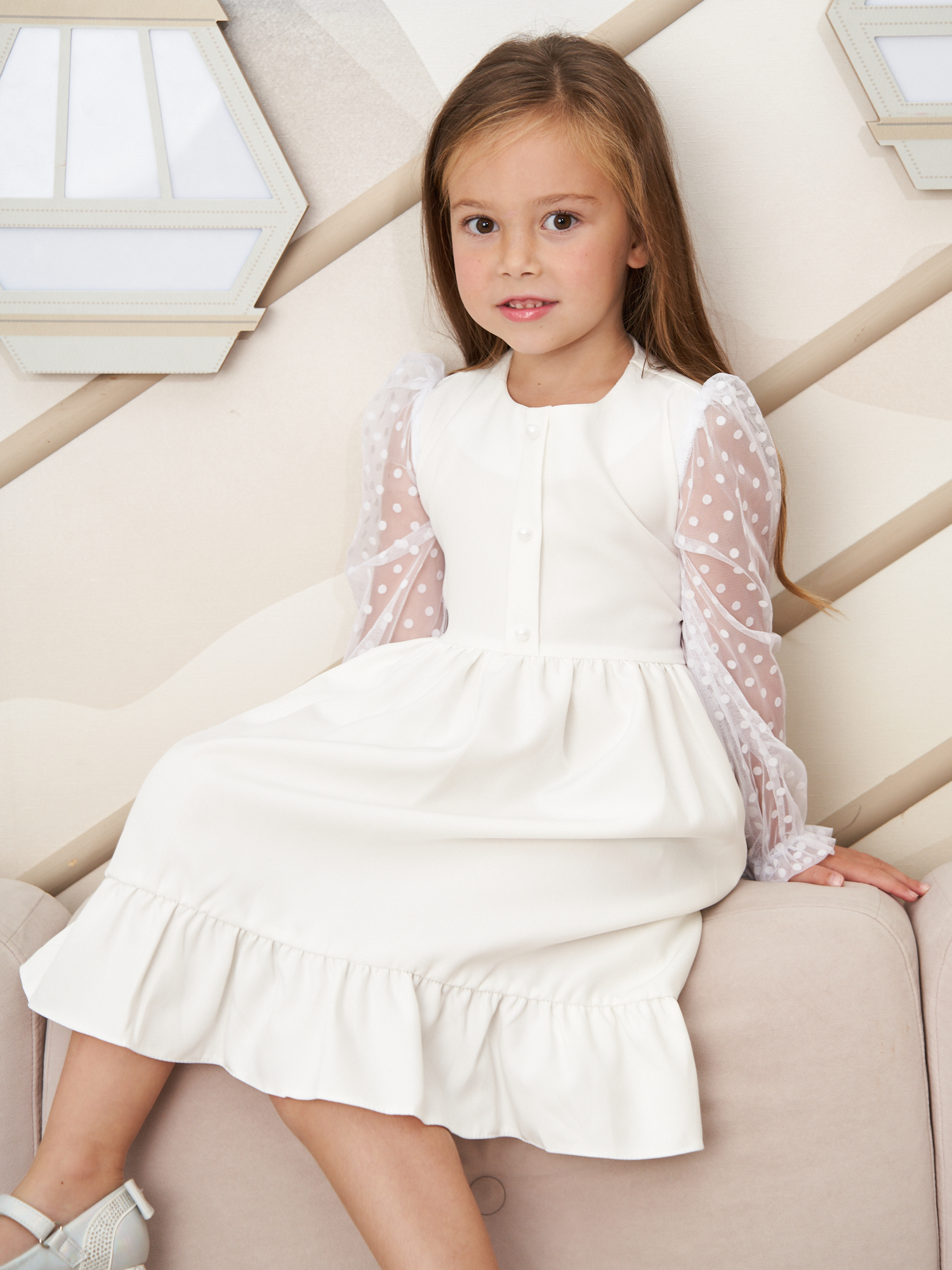 Платье Sofisha kids Plat.barbie-white - фото 7