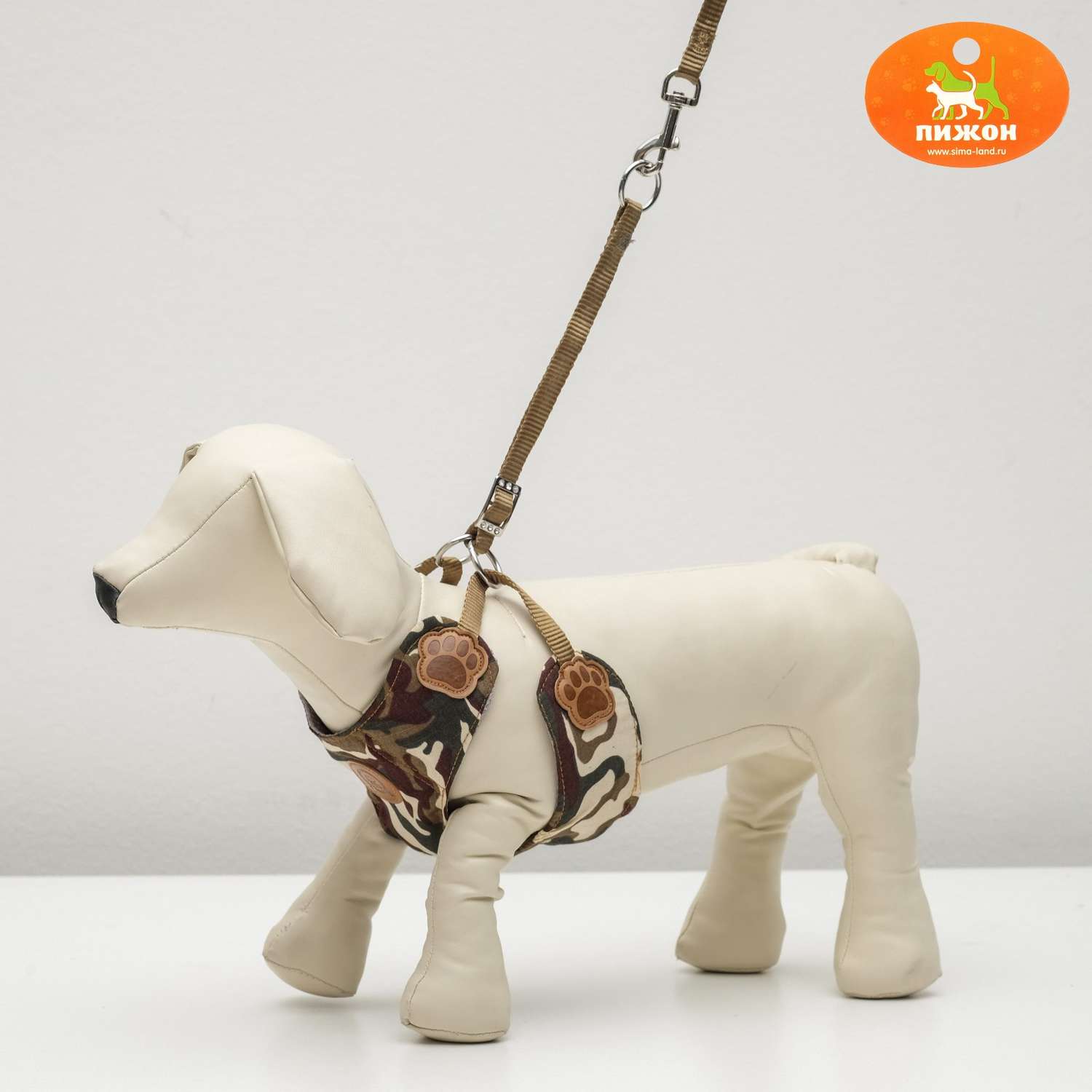 Комплект для собаки Пижон «Рефлекс» размер L поводок 95 см шлейка 25-64 см камуфляж - фото 2