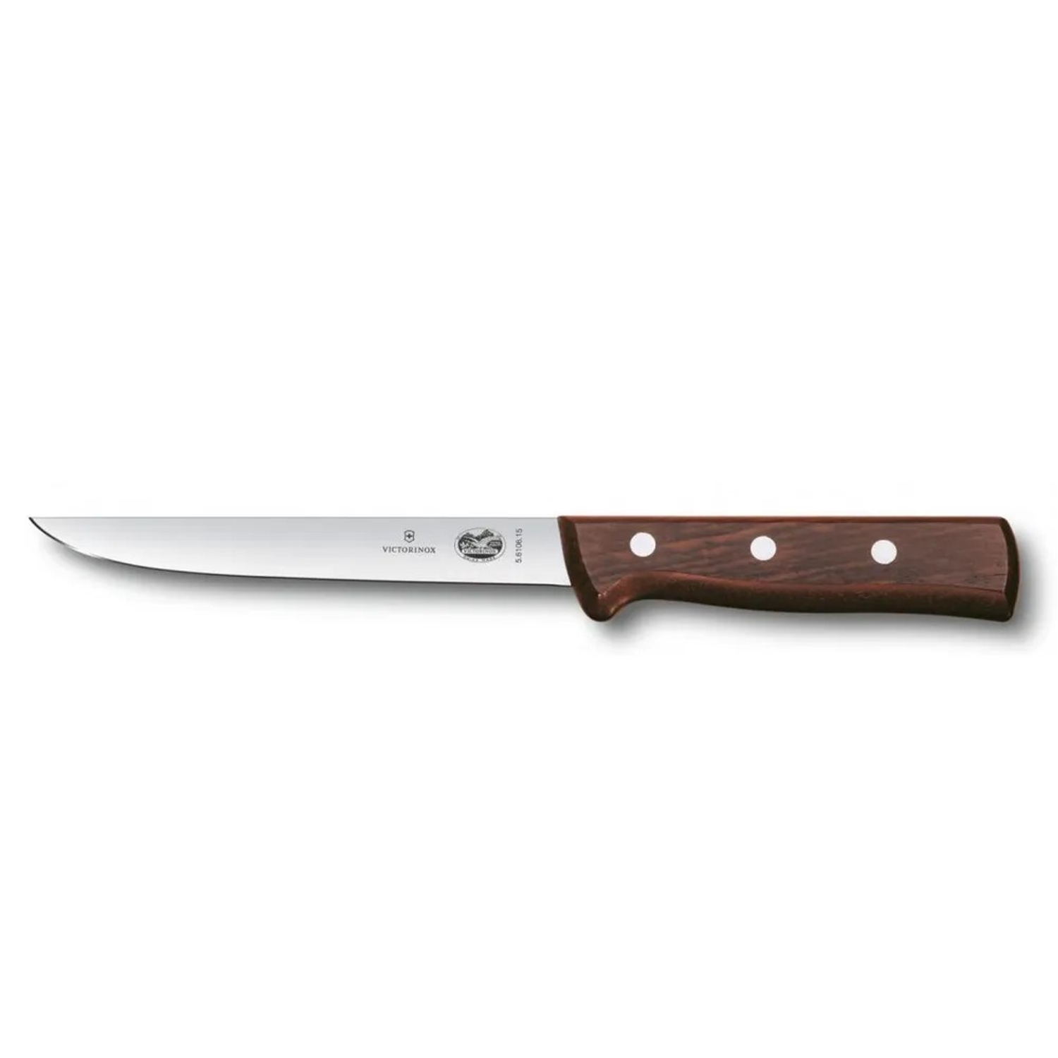 Нож кухонный Victorinox 5.6106.15 стальной обвалочный лезвие 150 мм прямая заточка коричневый - фото 1