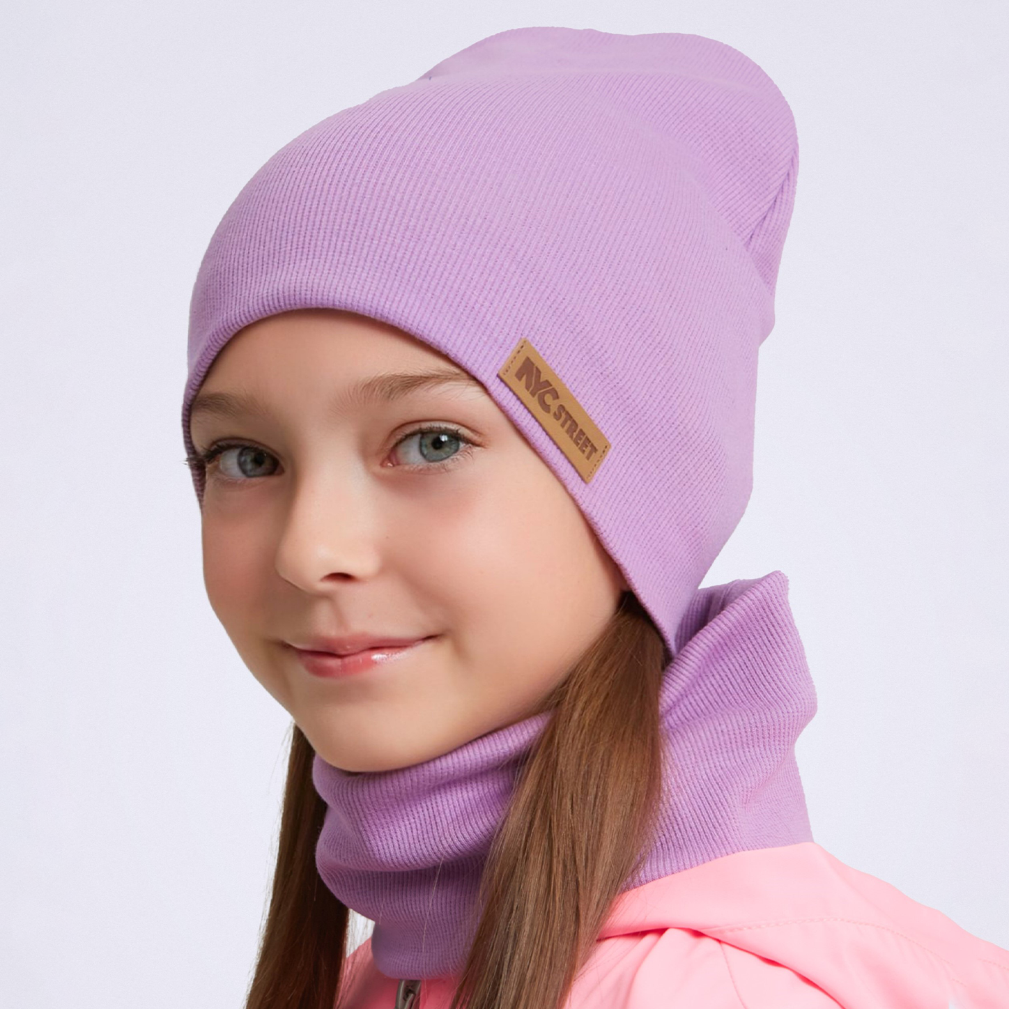 Шапка и снуд NYCkids NYC-H-69-KashG-Lilac - фото 4