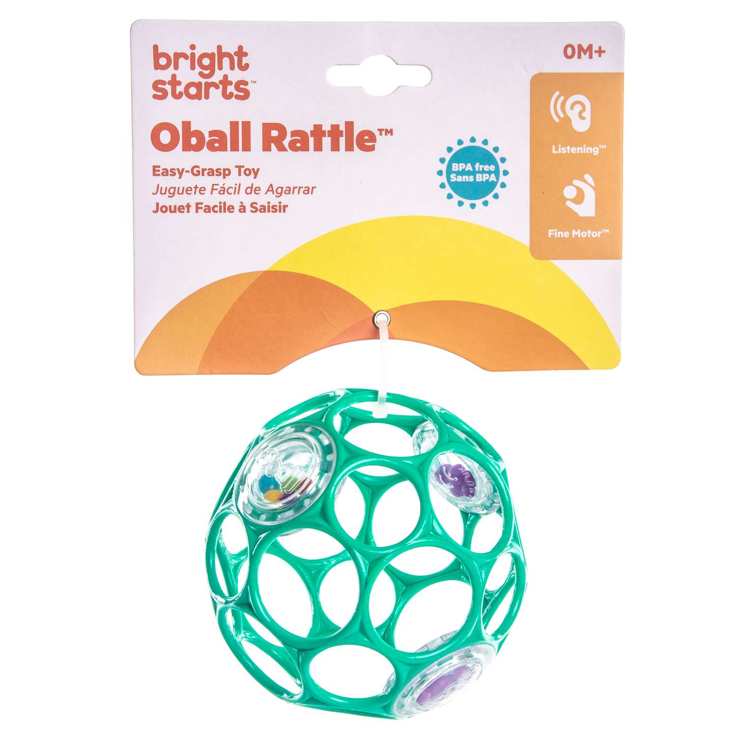 Мяч Bright Starts Oball с погремушкой Бирюзовый 11486BS - фото 2