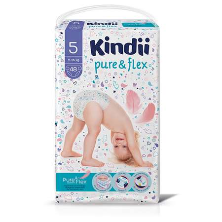 Подгузники Kindii одноразовые для детей 5 XL jambo-pack 48шт