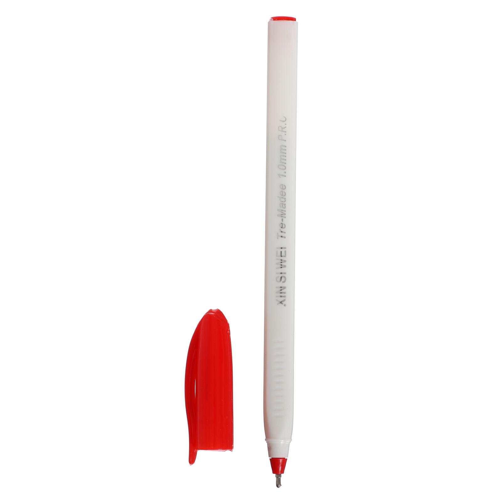Ручка Sima-Land 1.0 мм корпус серый треугольный красный - фото 2