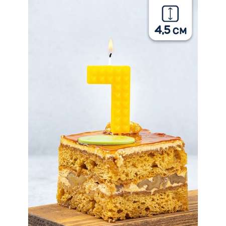 Свеча для торта Riota цифра 7 Майнкрафт 4.5 см