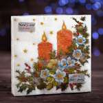 Новогодние салфетки Sima-Land бумажные Fresco «Свечи» 2 слоя 33*33 см 20 листов