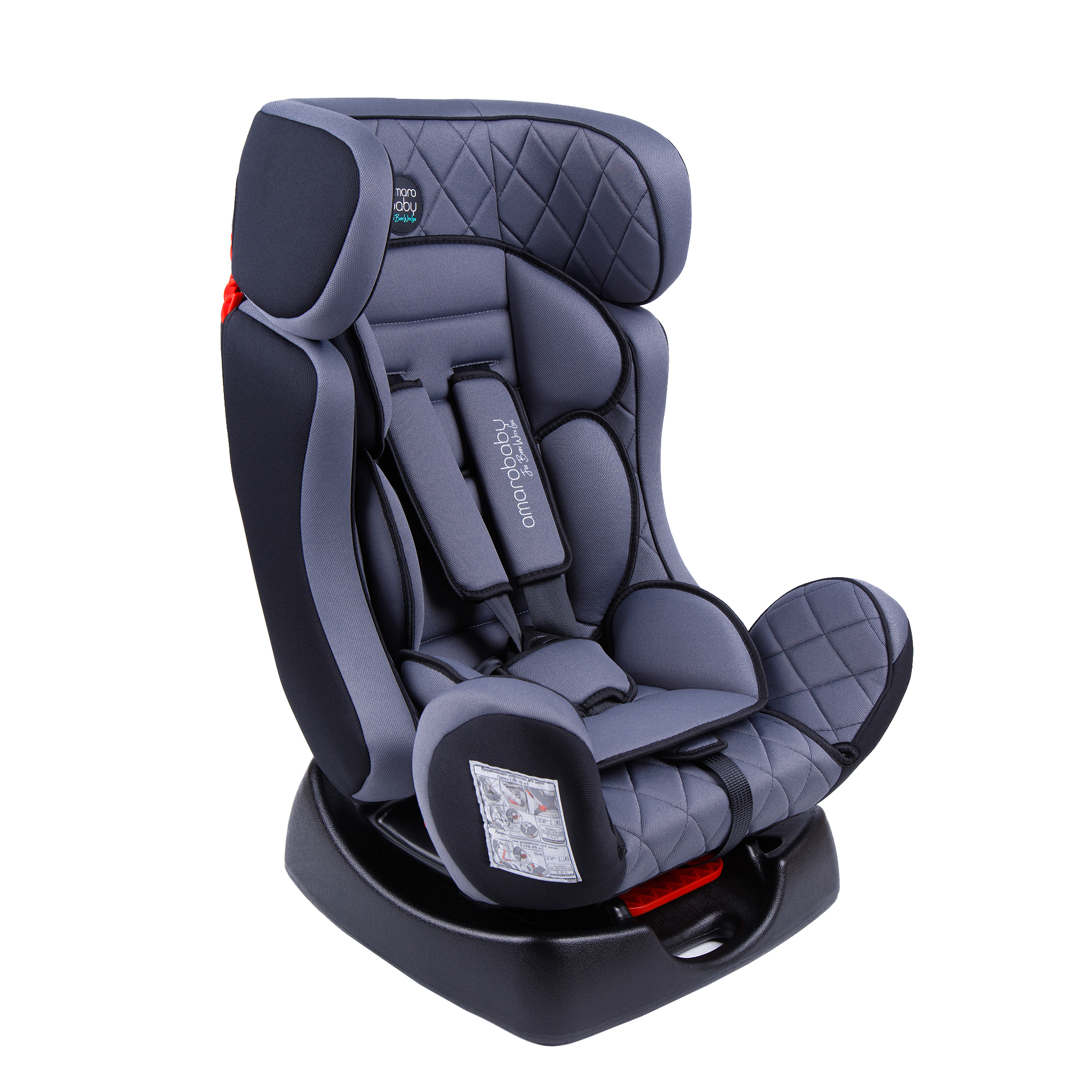 Автокресло AMAROBABY AB212005PSCh/11 Professional (группа 0+/I/II) серый/черный