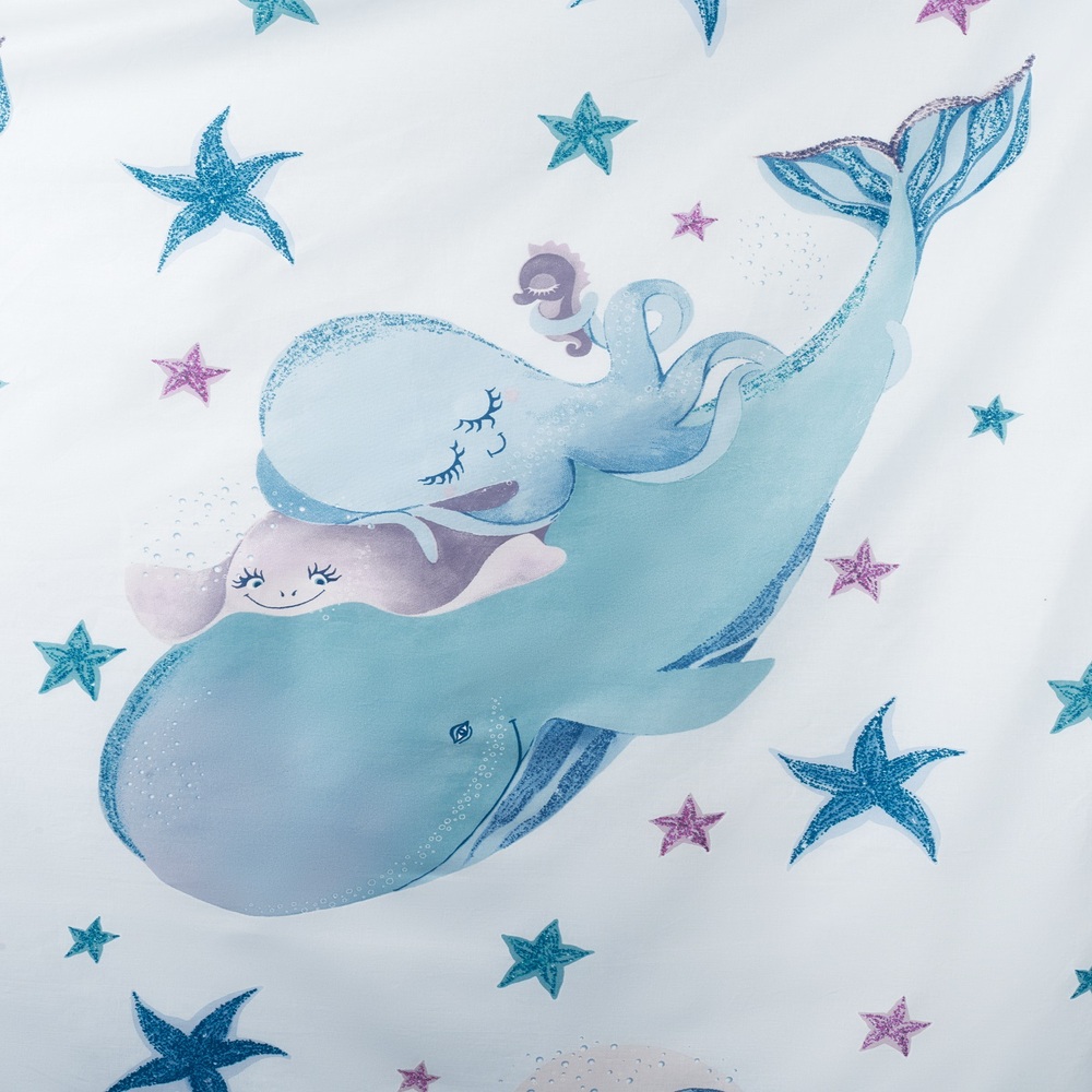 Пододеяльник Lemony kids Whale 110х140 Голубой с рис. - фото 3