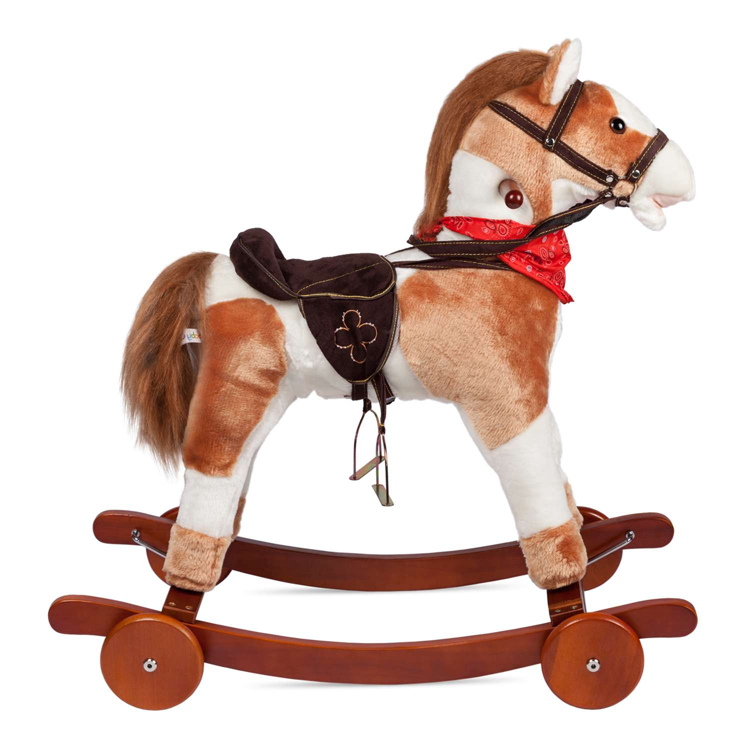 Лошадка-качалка BabyGo с колесами озвученная 46 см - фото 7