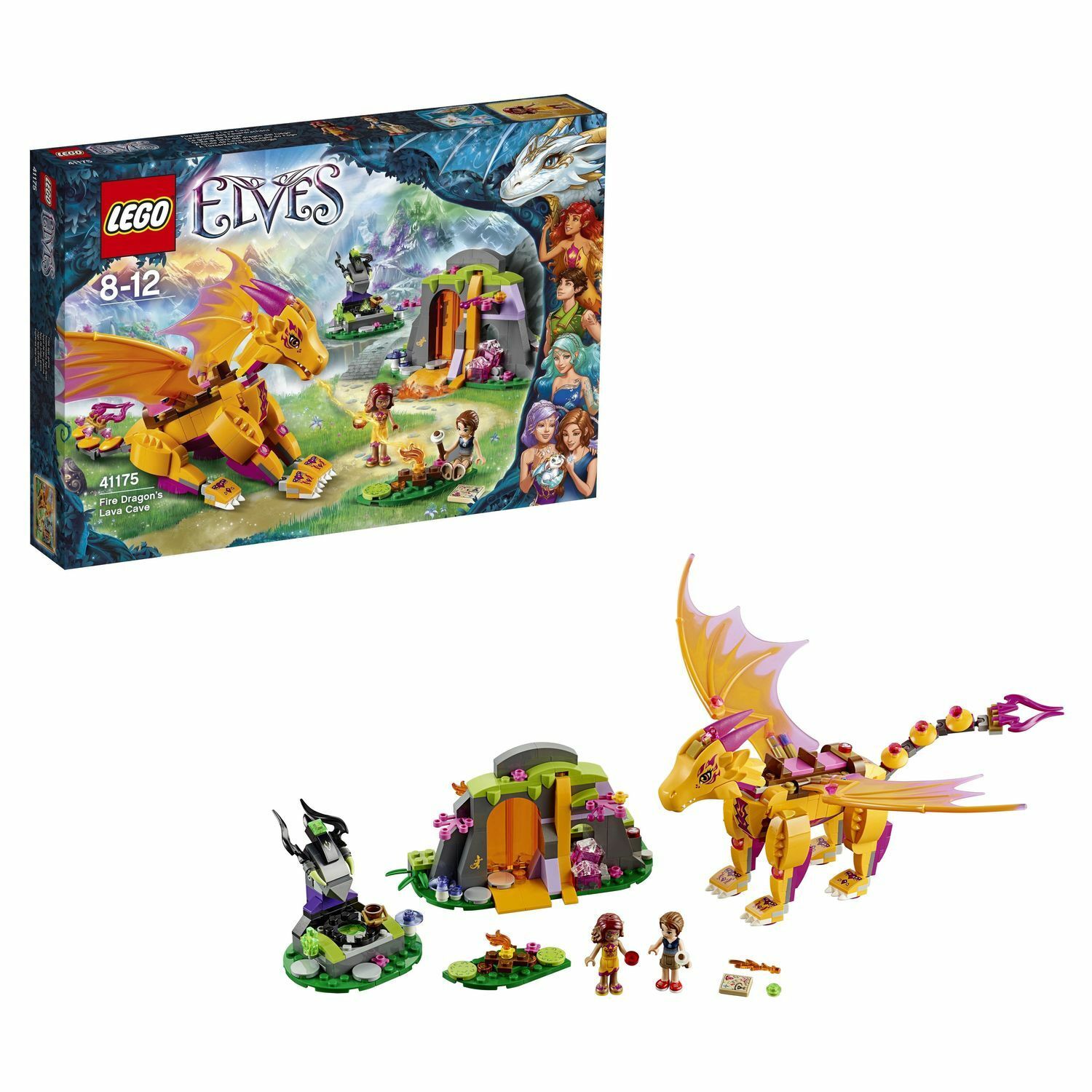 Конструктор LEGO Elves Лавовая пещера дракона огня (41175)