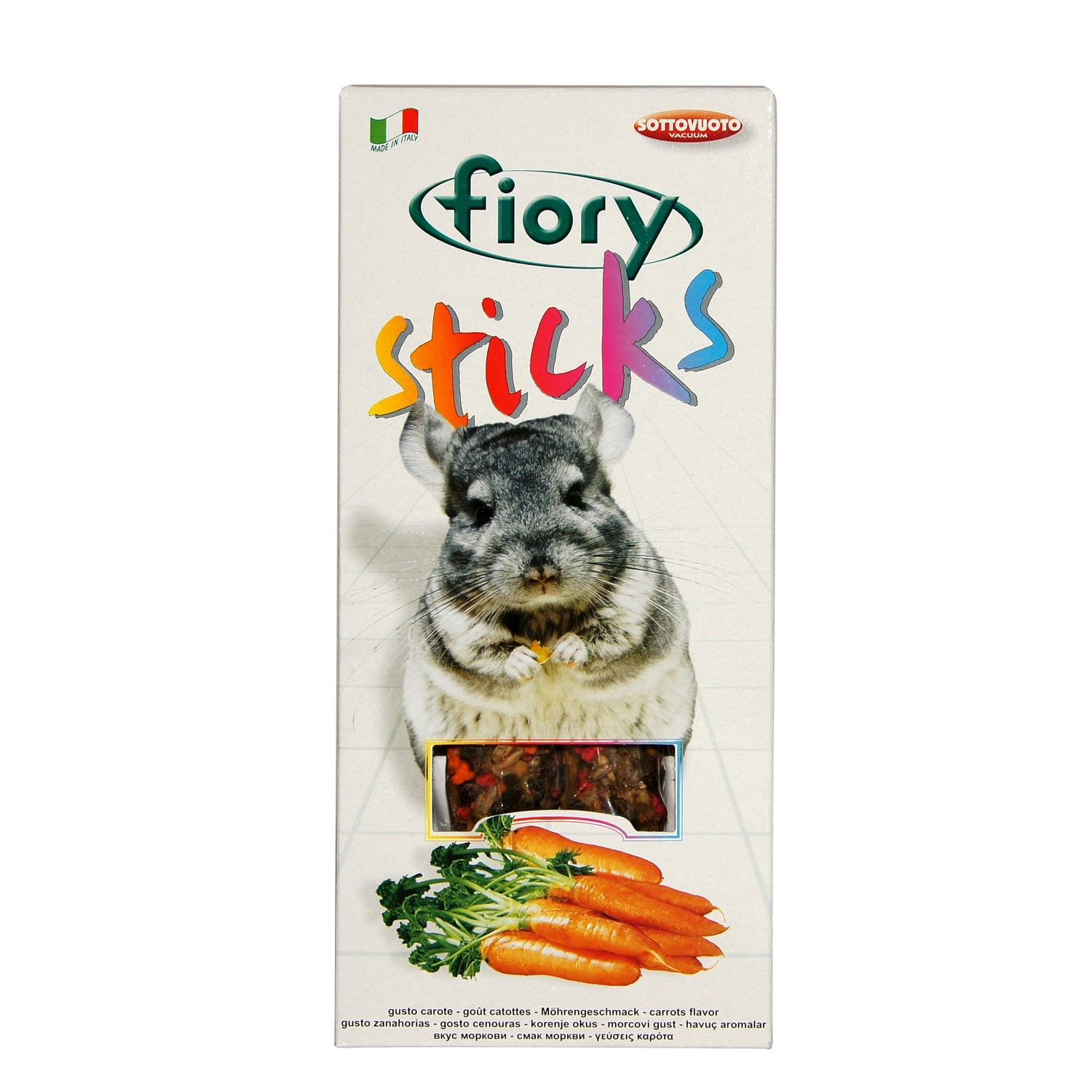 Лакомство для шиншилл Fiory Sticks Палочки с морковью 40г 2шт - фото 1