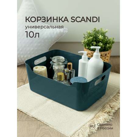 Корзинка универсальная Econova Scandi 34х24х14 см 10 л синий